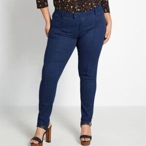 NEW NWT MODCLOTH Plus Size Richmond Pant Regular Inseam Navy Straight Leg 26